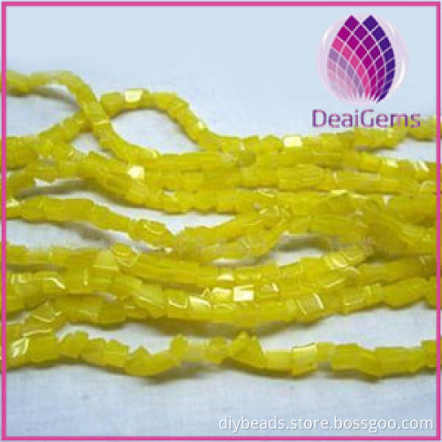 Bead cat's eye glass yellow chip